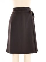 Salvatore Ferragamo Chocolate Wool Pleated Skirt Bottom arcadeshops.com