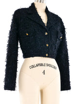 Cropped Fringe Trim Jacket Jacket arcadeshops.com