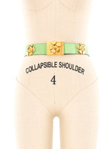 Escada Mint Floral Motif Belt Accessory arcadeshops.com