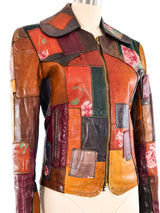 Rose Patchwork Leather Jacket Jacket arcadeshops.com