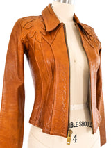 East West Applique Leather Jacket Jacket arcadeshops.com