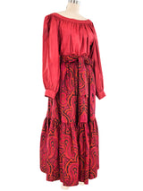 Yves Saint Laurent Paisley Peasant Ensemble Suit arcadeshops.com