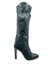 Black Leather Drawstring Boots, 10 Accessory arcadeshops.com