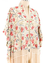 Floral Embroidered Fringed Shawl Jacket arcadeshops.com