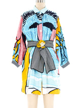 Pop Art Printed Belted Shirt Dress Dress arcadeshops.com
