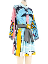 Pop Art Printed Belted Shirt Dress Dress arcadeshops.com