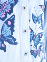 1970's Butterfly Printed Denim Ensemble Suit arcadeshops.com