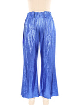 Metallic Blue Western Pants Bottom arcadeshops.com