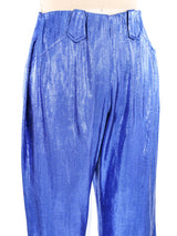 Metallic Blue Western Pants Bottom arcadeshops.com