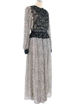 Oscar de la Renta Lace Trimmed Polka Dot Ensemble Suit arcadeshops.com