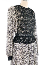 Oscar de la Renta Lace Trimmed Polka Dot Ensemble Suit arcadeshops.com