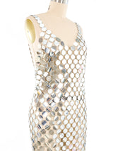 Metallic Silver Paillette Disc Tank Dress Dress arcadeshops.com