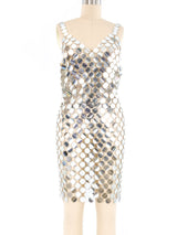 Metallic Silver Paillette Disc Tank Dress Dress arcadeshops.com