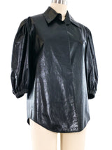 Yves Saint Laurent Puff Sleeve Leather Jacket Jacket arcadeshops.com