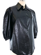 Yves Saint Laurent Puff Sleeve Leather Jacket Jacket arcadeshops.com