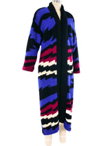 Graphic Striped Knit Maxi Cardigan Jacket arcadeshops.com