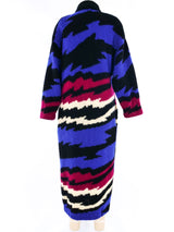 Graphic Striped Knit Maxi Cardigan Jacket arcadeshops.com