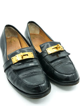 Hermes Turn Lock Penny Loafers, 40 Accessory arcadeshops.com