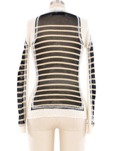 Jean Paul Gaultier Mesh Panel Knit Cardigan Top arcadeshops.com