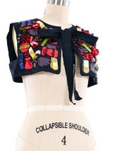 Yves Saint Laurent Jeweled Cropped Vest Top arcadeshops.com