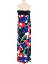 Ungaro Strapless Floral Printed Silk Dress Dress arcadeshops.com