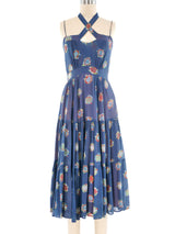 Ossie Clark Celia Birtwell Floral Printed Halter Dress Dress arcadeshops.com