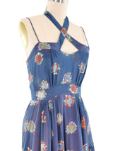 Ossie Clark Celia Birtwell Floral Printed Halter Dress Dress arcadeshops.com