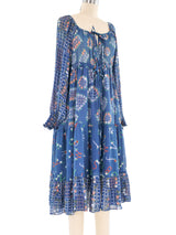 Ossie Clark Celia Birtwell Printed Peasant Dress Dress arcadeshops.com
