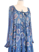 Ossie Clark Celia Birtwell Printed Peasant Dress Dress arcadeshops.com