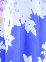 Hanae Mori Angel Sleeve Floral Printed Silk Caftan Dress arcadeshops.com