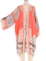 1930's Floral Printed Silk Robe Jacket arcadeshops.com