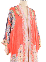 1930's Floral Printed Silk Robe Jacket arcadeshops.com