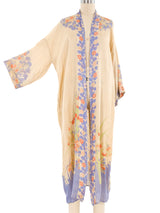 Floral Printed Pongee Silk Robe Jacket arcadeshops.com