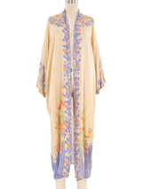 Floral Printed Pongee Silk Robe Jacket arcadeshops.com