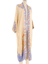 Floral Printed Pongee Silk Robe Jacket arcadeshops.com