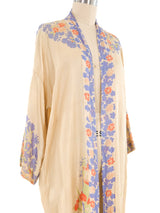 Floral Printed Pongee Silk Robe Jacket arcadeshops.com