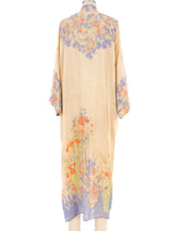 Floral Printed Pongee Silk Robe Jacket arcadeshops.com