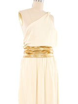 1975 Yves Saint Laurent One Shoulder Draped Gown Dress arcadeshops.com