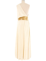 1975 Yves Saint Laurent One Shoulder Draped Gown Dress arcadeshops.com