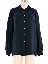 Gucci Logo Jacquard Blouse Top arcadeshops.com