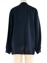 Gucci Logo Jacquard Blouse Top arcadeshops.com