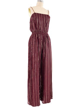 Lurex Striped Wine Jumpsuit Jumpsuit arcadeshops.com