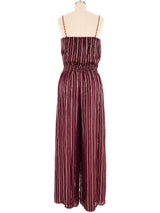 Lurex Striped Wine Jumpsuit Jumpsuit arcadeshops.com