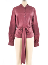 Gucci Dusty Rose Silk Blouse Top arcadeshops.com