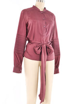 Gucci Dusty Rose Silk Blouse Top arcadeshops.com