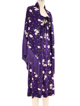 1970's Diane Von Furstenberg Pansy Print Dress and Shawl Dress arcadeshops.com
