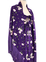 1970's Diane Von Furstenberg Pansy Print Dress and Shawl Dress arcadeshops.com