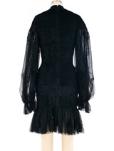 1990's Balloon Sleeve Mini Dress Dress arcadeshops.com