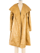 Metallic Gold Brocade Opera Coat Outerwear arcadeshops.com