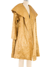 Metallic Gold Brocade Opera Coat Outerwear arcadeshops.com